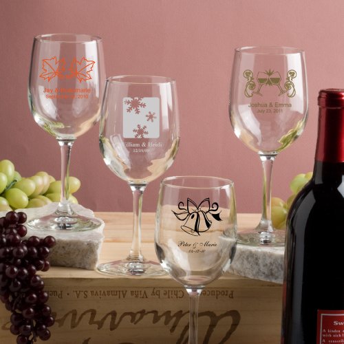 PERSONALIZED WINE GLASSES WEDDING FAVORS PERSONALIZED WINE GLASSES