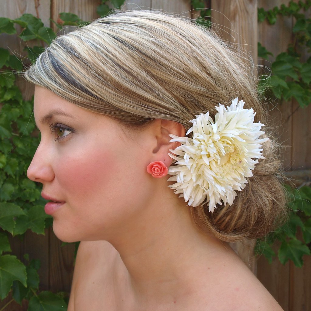 SILK FLOWER HAIR WEDDING SILK FLOWER AQUA BLUE WEDDING FLOWERS