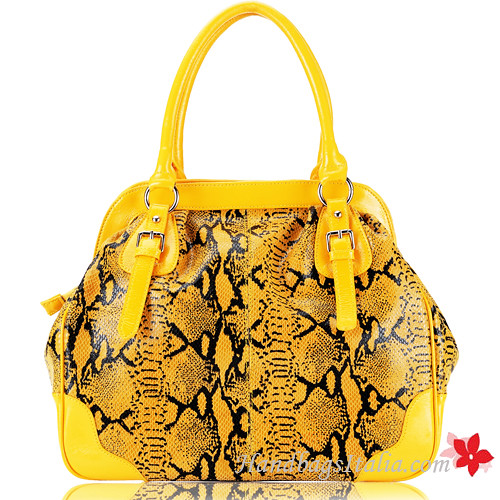 YELLOW LEATHER HANDBAGS YELLOW LEATHER ANANAS HANDBAG