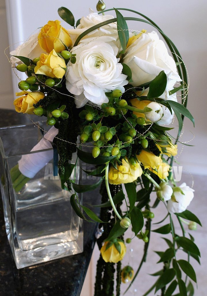 WEDDING BOUQUET CASCADING BOUQUET CASCADING BLUE SPRING FLOWERS