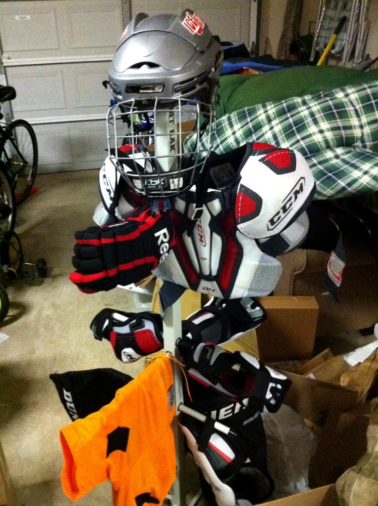 HOCKEY EQUIPMENT RACK. HOCKEY EQUIPMENT CANADA JUNIOR HOCKEY PLAYERS