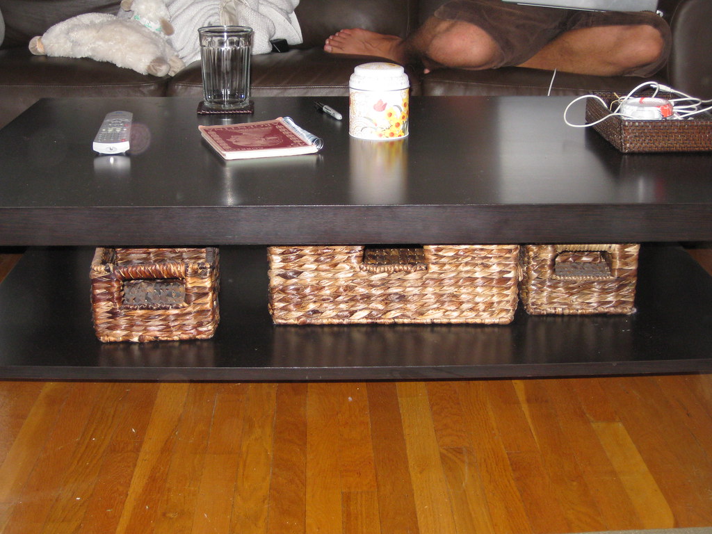 COFFEE TABLE WITH BASKET STORAGE. WITH BASKET STORAGE COFFEE TABLE