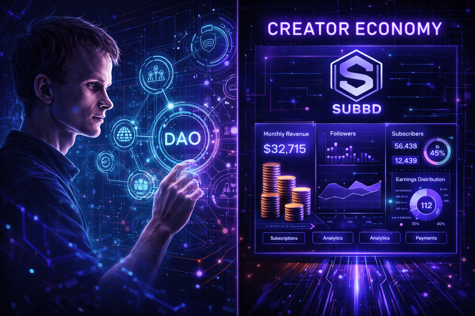 Vitalik Buterin Backs DAO-Prediction Market Hybrid for Creators as SUBBD Soars
