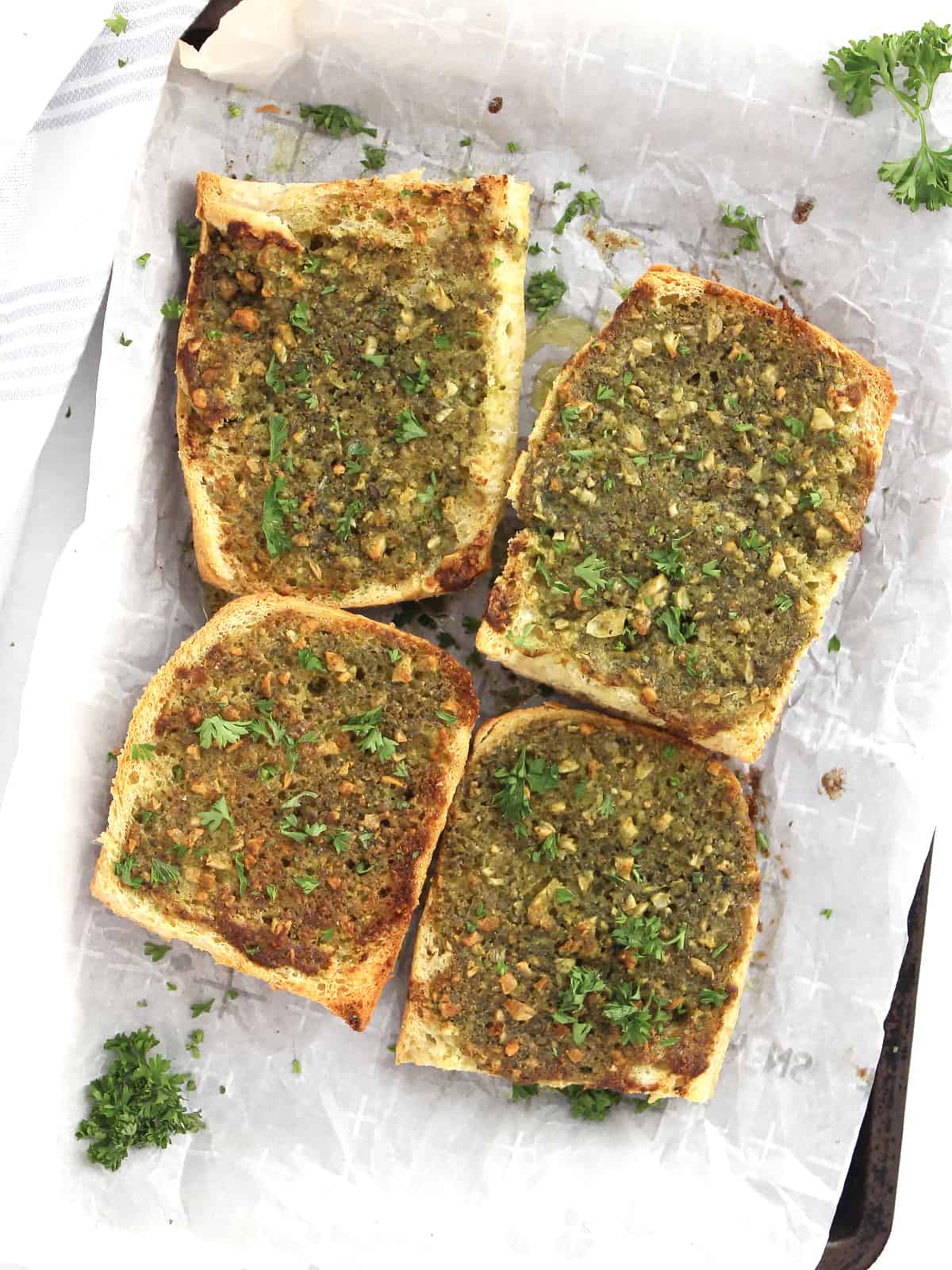 Pesto Garlic Bread Bite On The Side