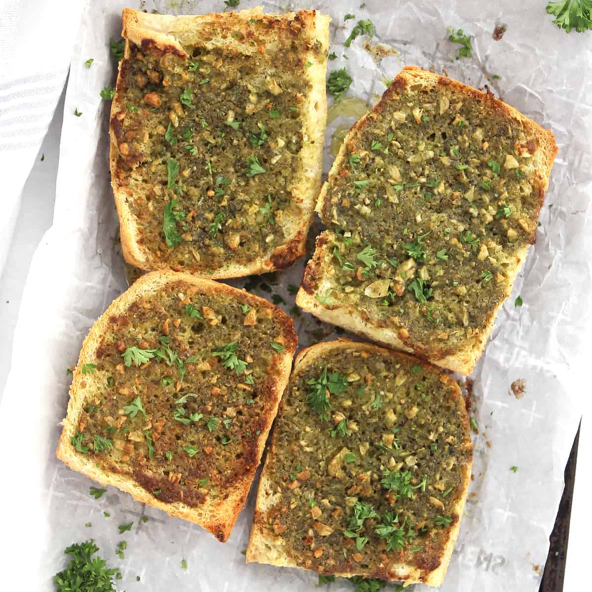 Pesto Garlic Bread Bite On The Side