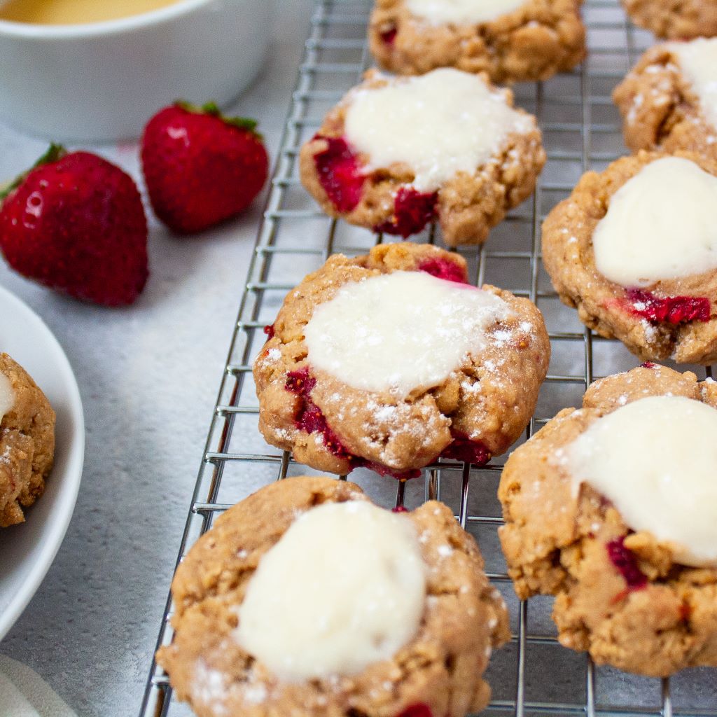 Strawberry Cheesecake Cookies Made With Fresh Strawberries