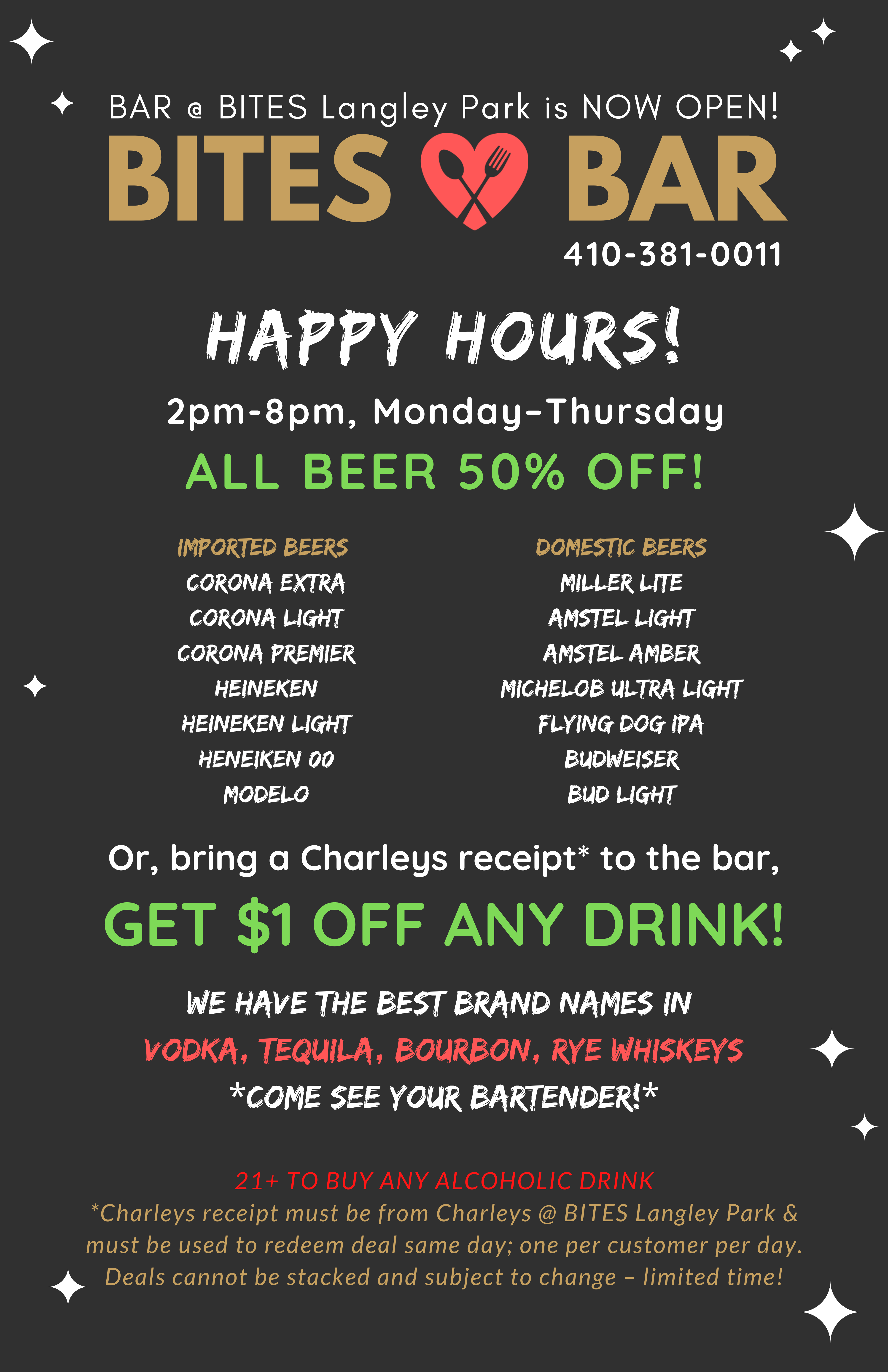 BITES Langley Park Happy Hour HAPPY HOURS THE BITES BAR