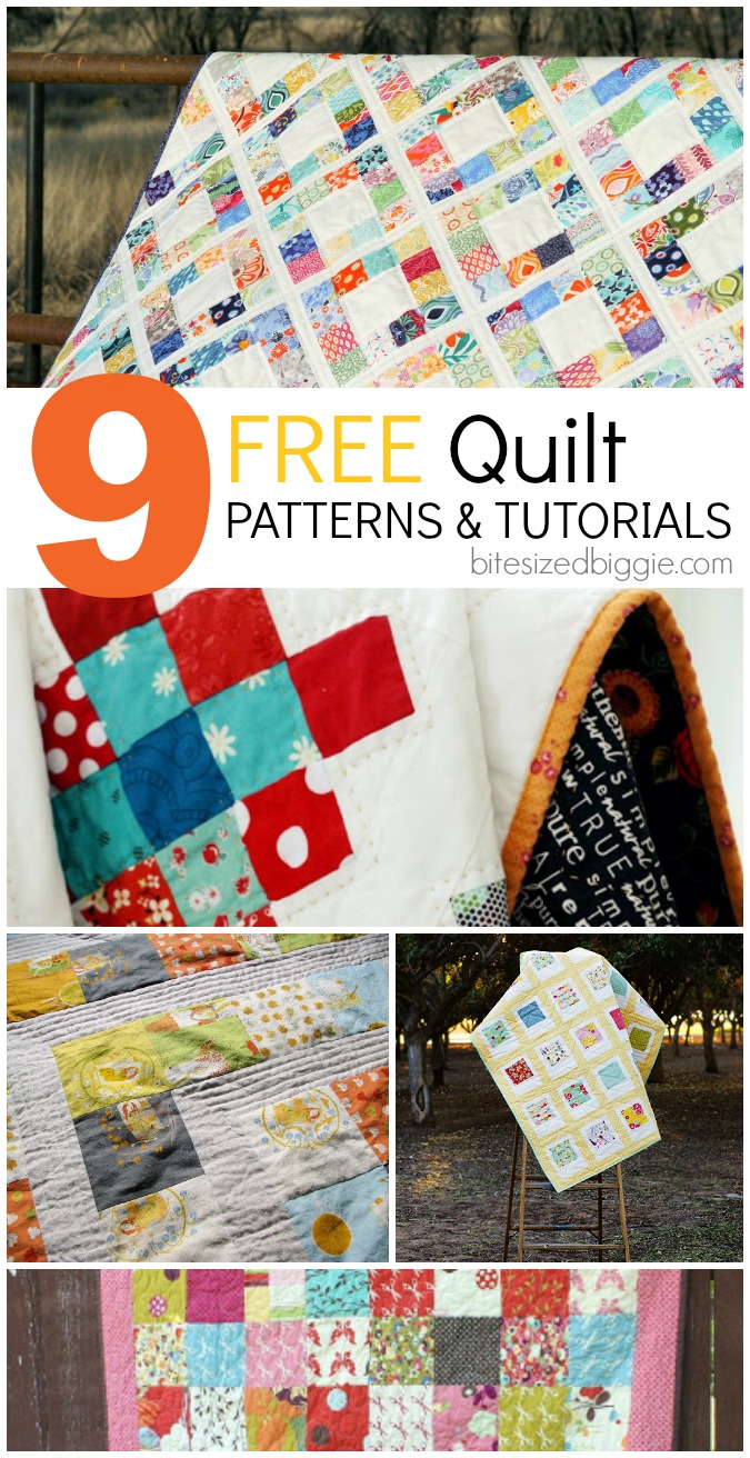 Free Patterns for Easy Charm Square Quilts Bite Sized Biggie