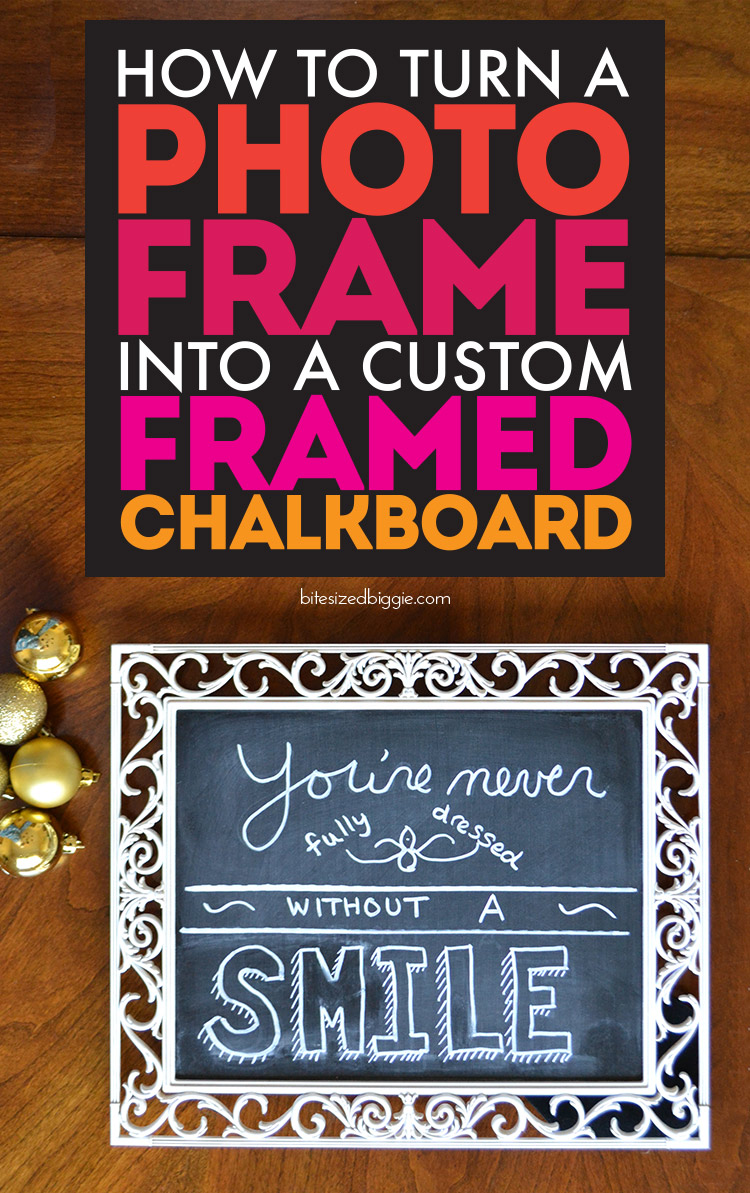 Tutorial How to turn a picture frame into a framed chalkboard so simple to make! Bite