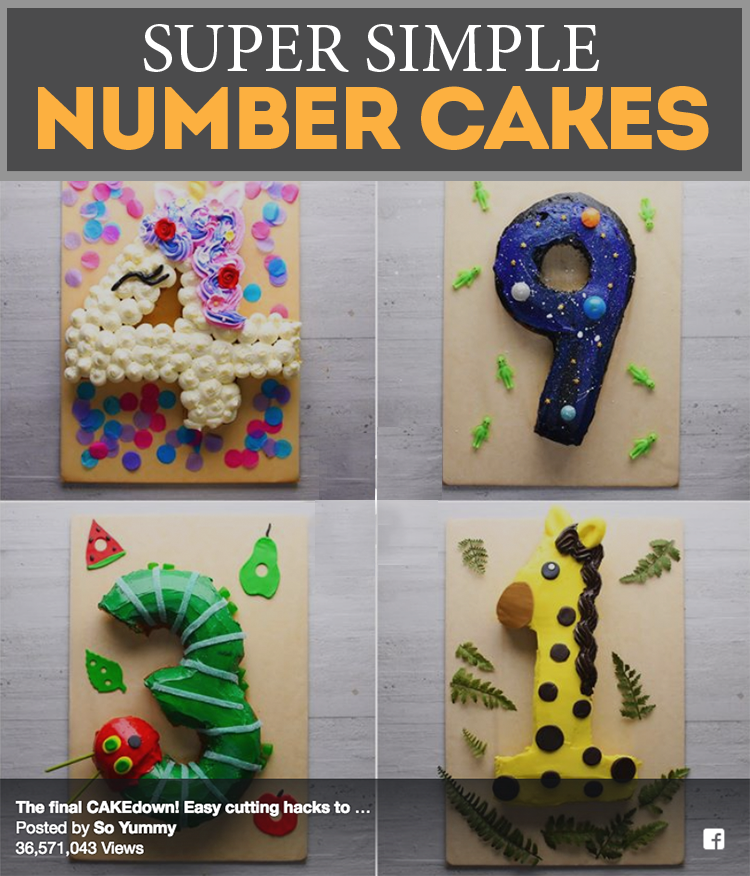 Super Simple Number Cakes DIY Video Bite Sized Biggie