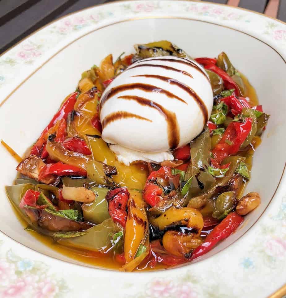 Burrata With Roasted Peppers — Bite Sized Kitchen