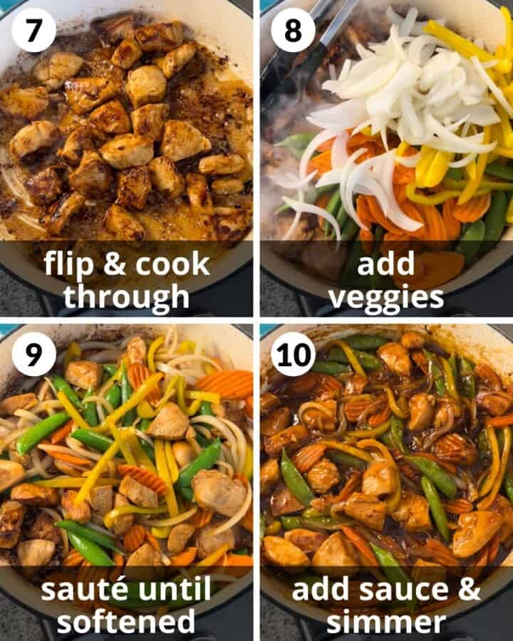 Stir Fry Marinated Chicken Bites with Bri