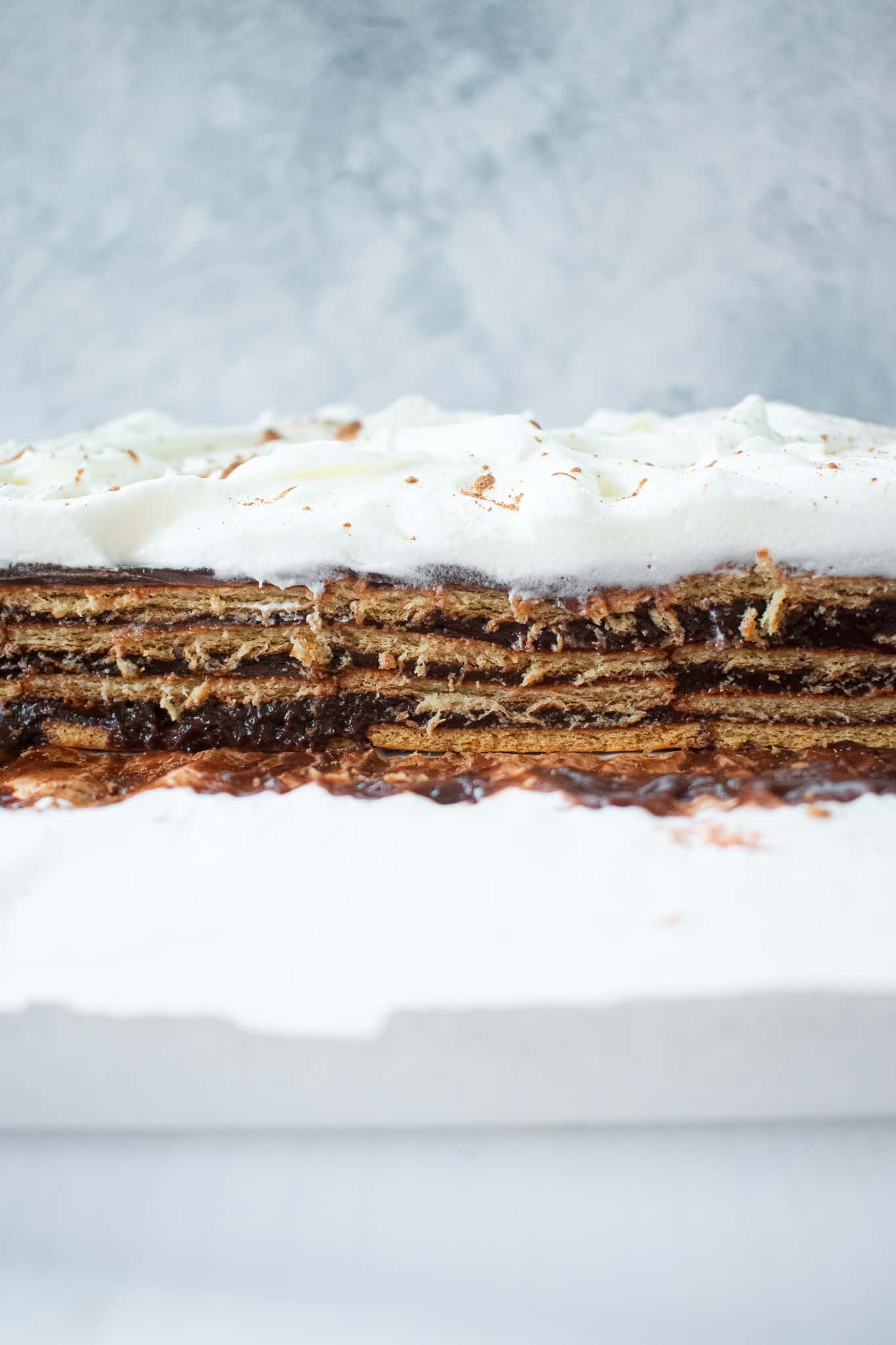 Chocolate Graham Cracker Icebox Cake Bite your Cravings