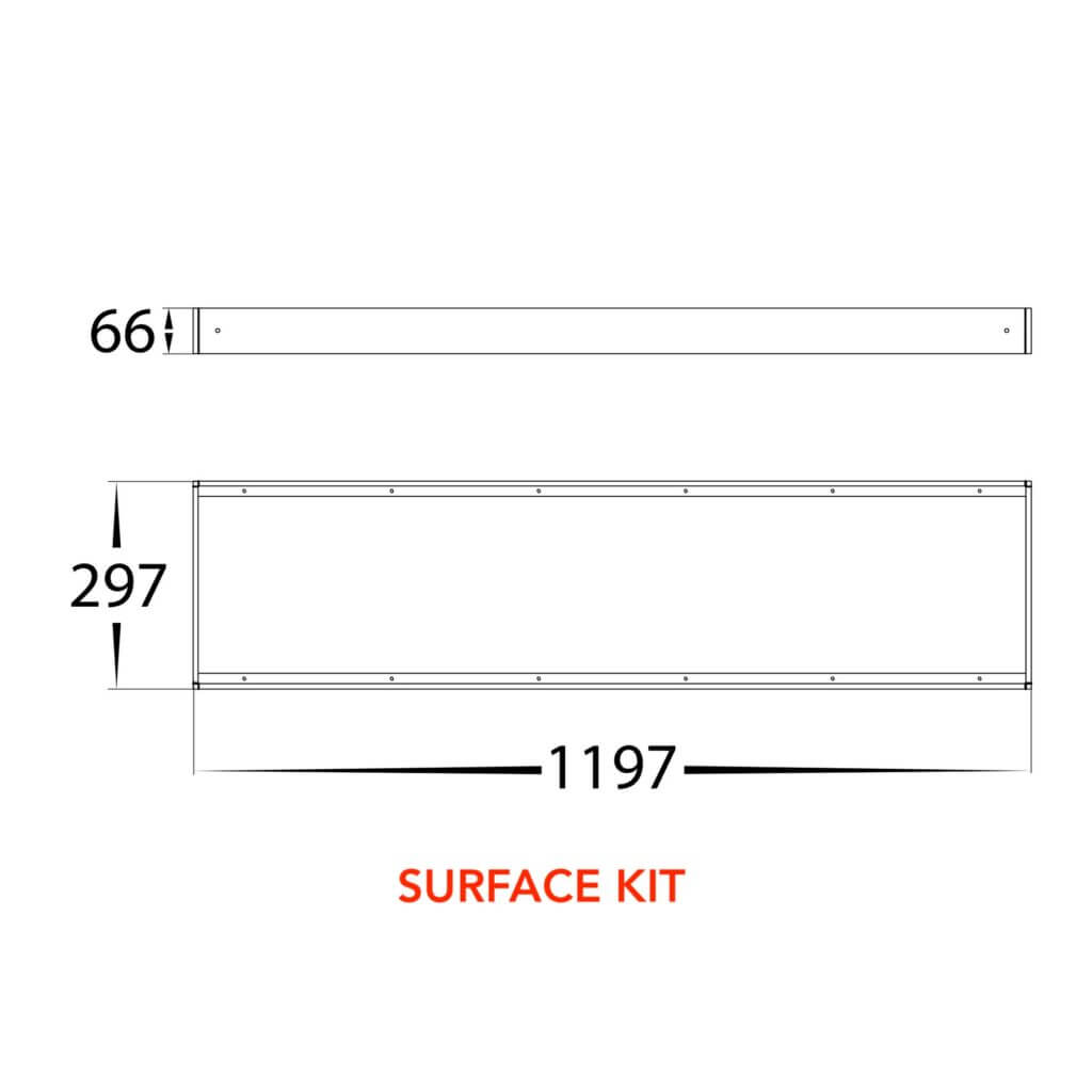 1200mm LED Panel Kit Surface Mount or Recess for 1200 x 300 Bitola