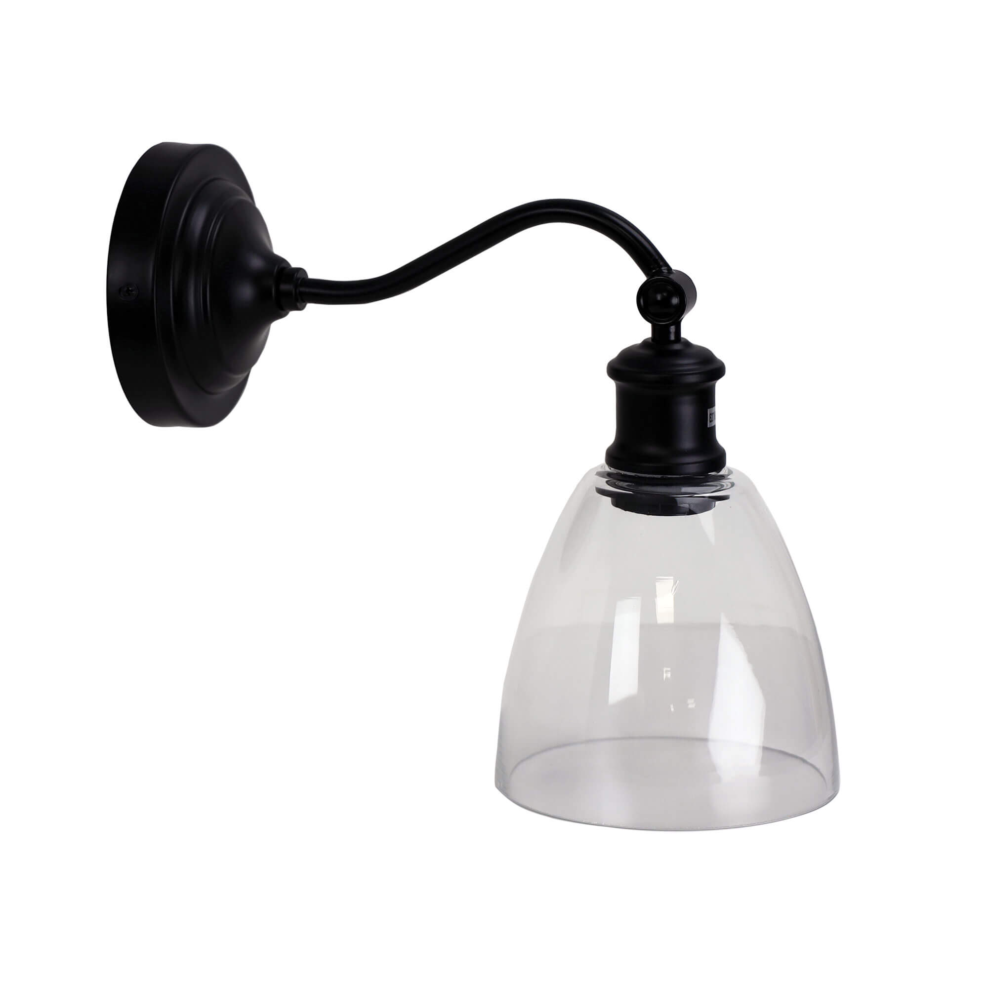 Oriel Warwick Glass Black Wall Light Bitola Lighting and Fans