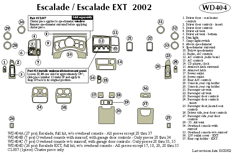 2002 Cadillac Escalade Parts Diagram