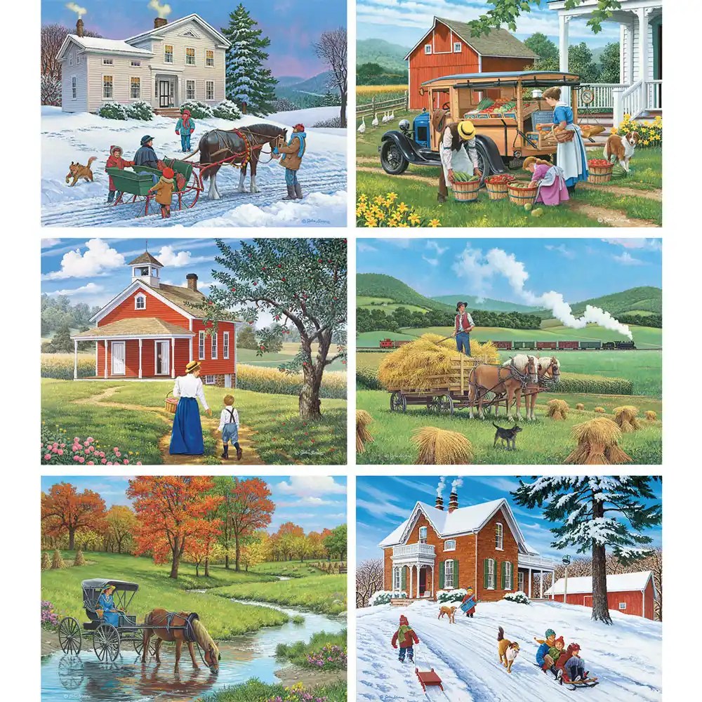 Set of 6 John Sloane Jigsaw Puzzles Bits and Pieces Bits and