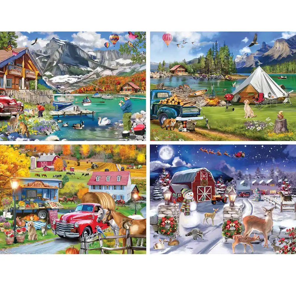 Set of 4 ALI Innis Jigsaw Puzzles Bits and Pieces Bits and Pieces