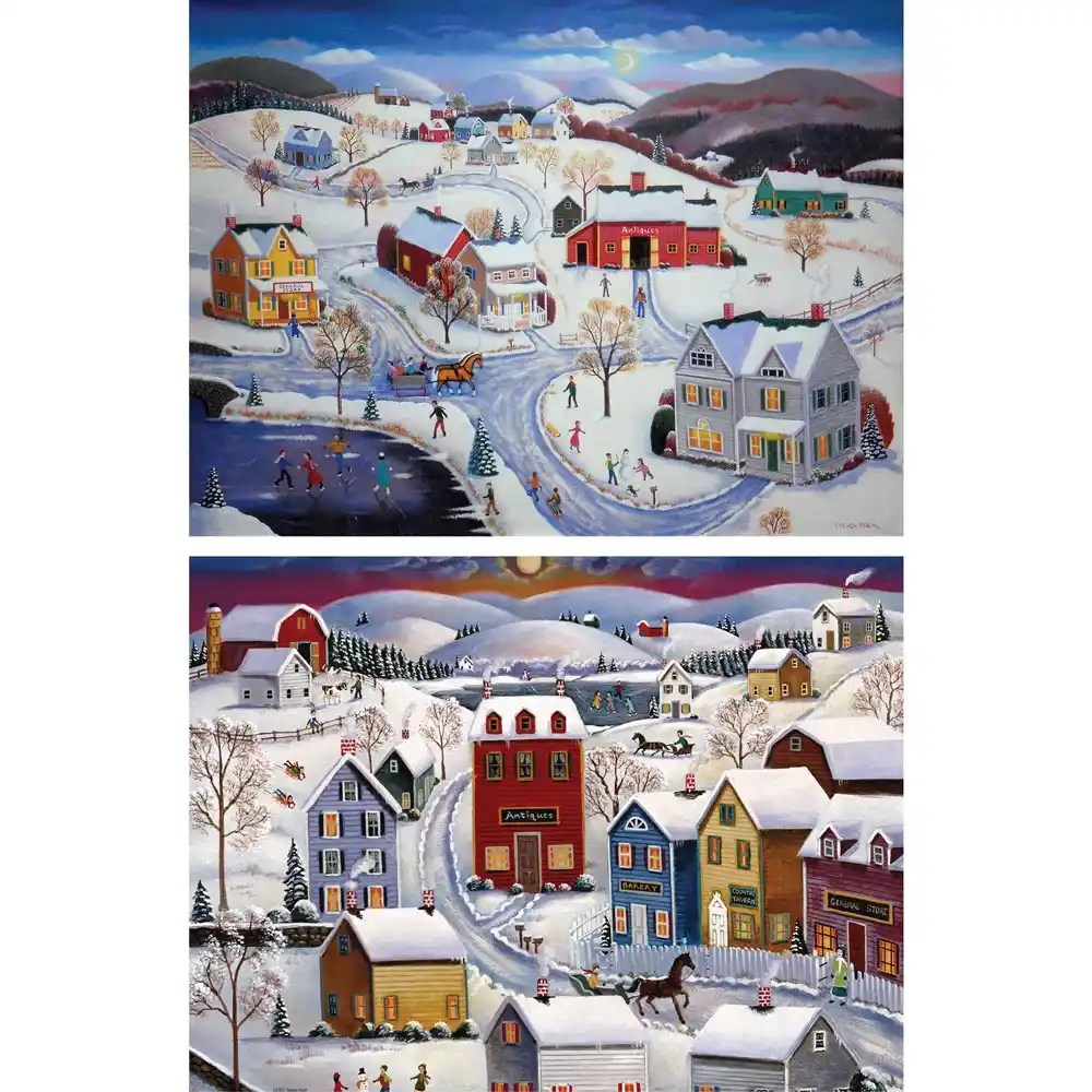 Set of 2 Steven Klein 500 Piece Jigsaw Puzzles Bits and Pieces