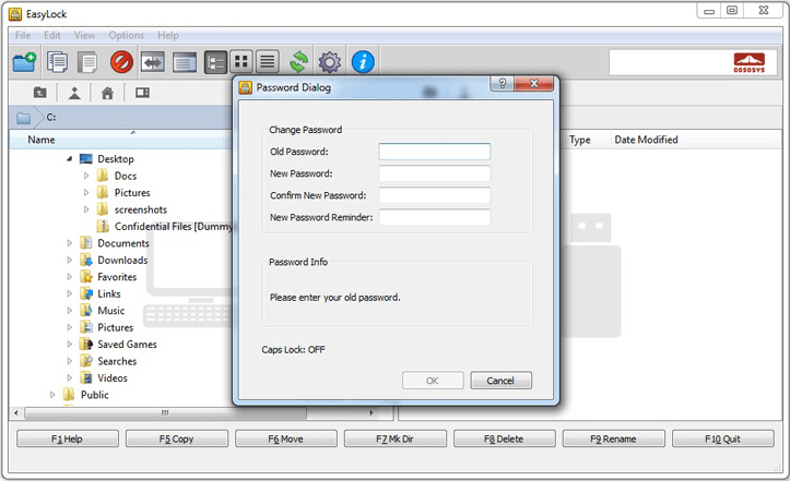 EasyLock Portable Data Encryption Access Restriction Software
