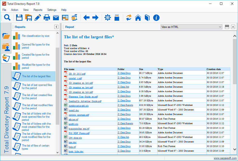 Total Directory Report File Management Software 35 off PC