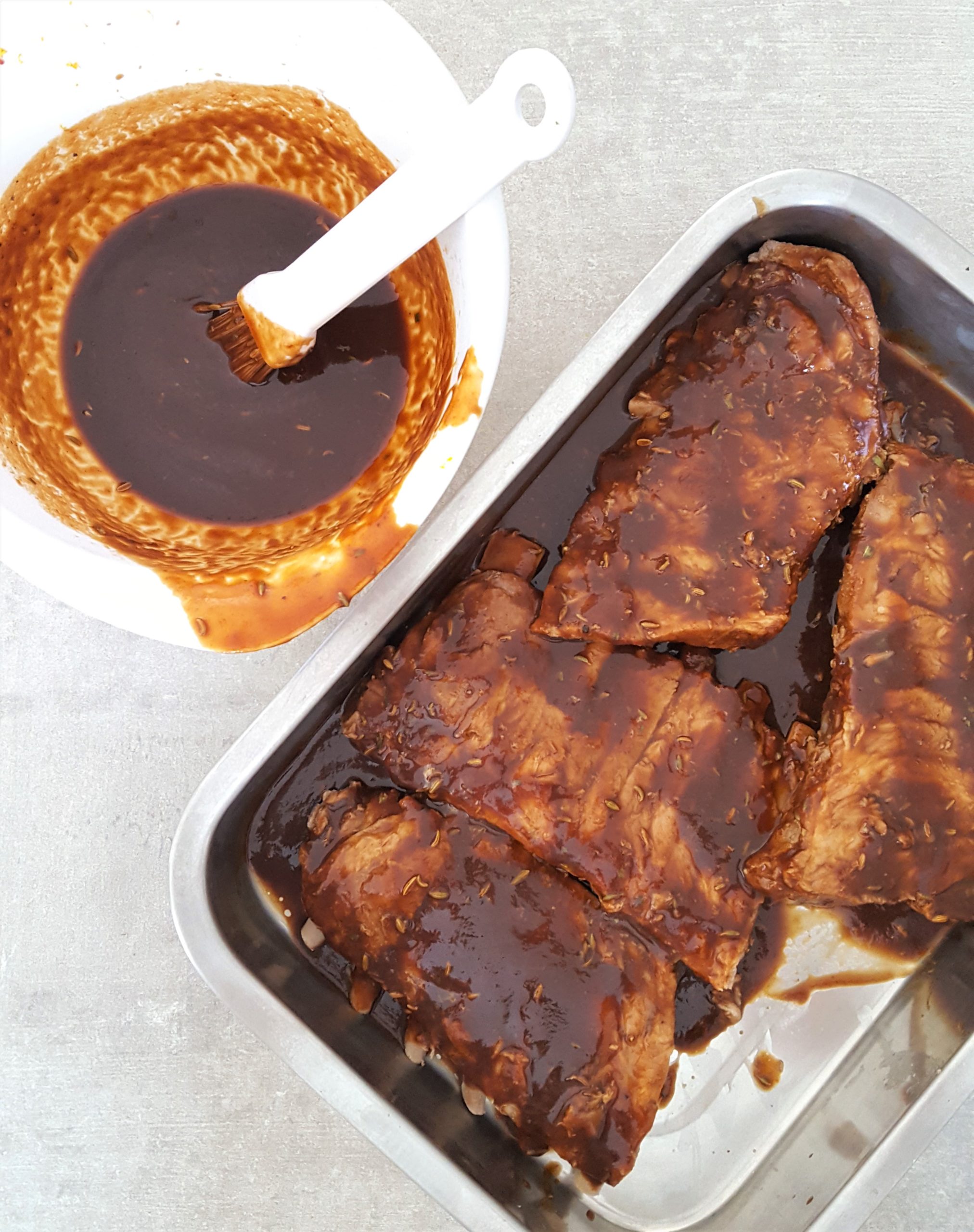 Sticky BBQ Pork Ribs + Apple & Fennel Slaw Bits of Carey