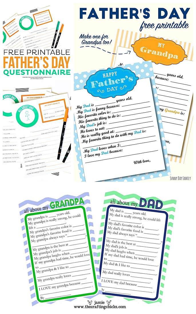 20+ Free Father's Day Questionnaires to Help Kids Show Love Bits of