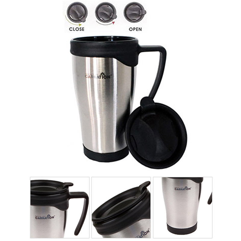 12oz Auto Stainless Steel Coffee Tea Mugs Cup Double Structure Body Car