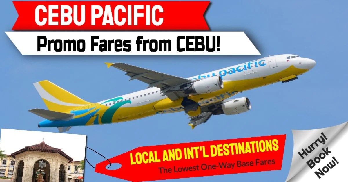 Cebu Pacific Cebu Promo Sale For Low One Way Base Fares