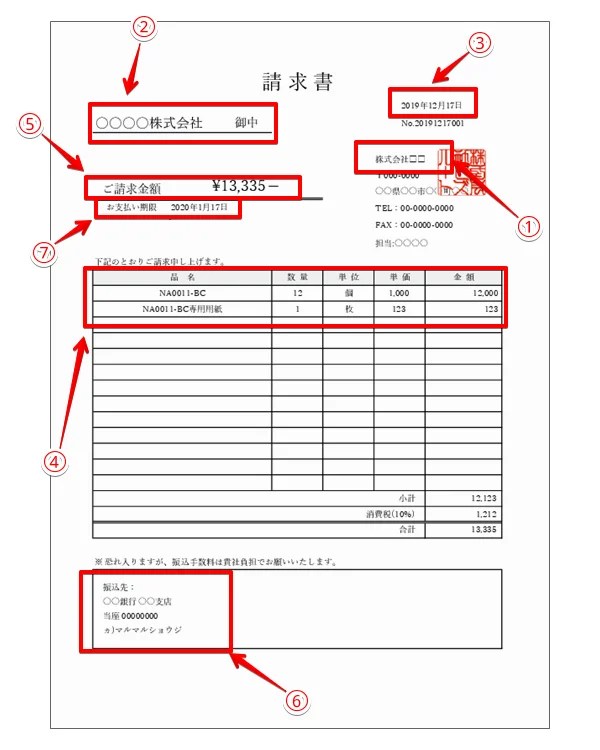 請求書の書き方(サンプルあり) 作成方法や送り方、注意点など ビズルート