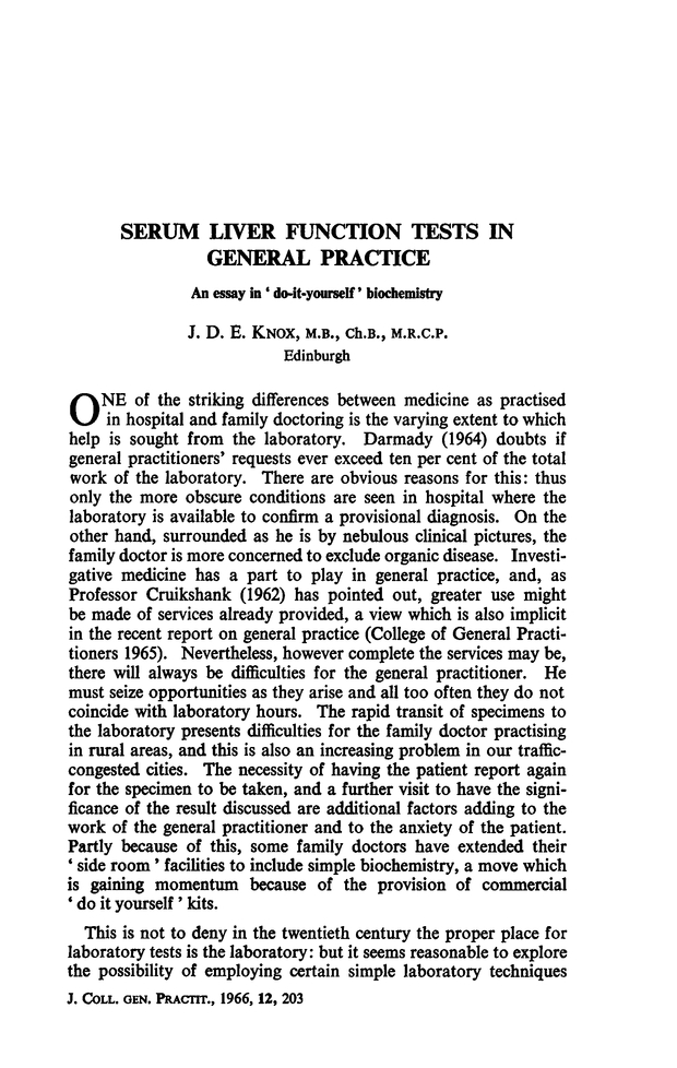 Serum liver function tests in general practice. An essay in "doit