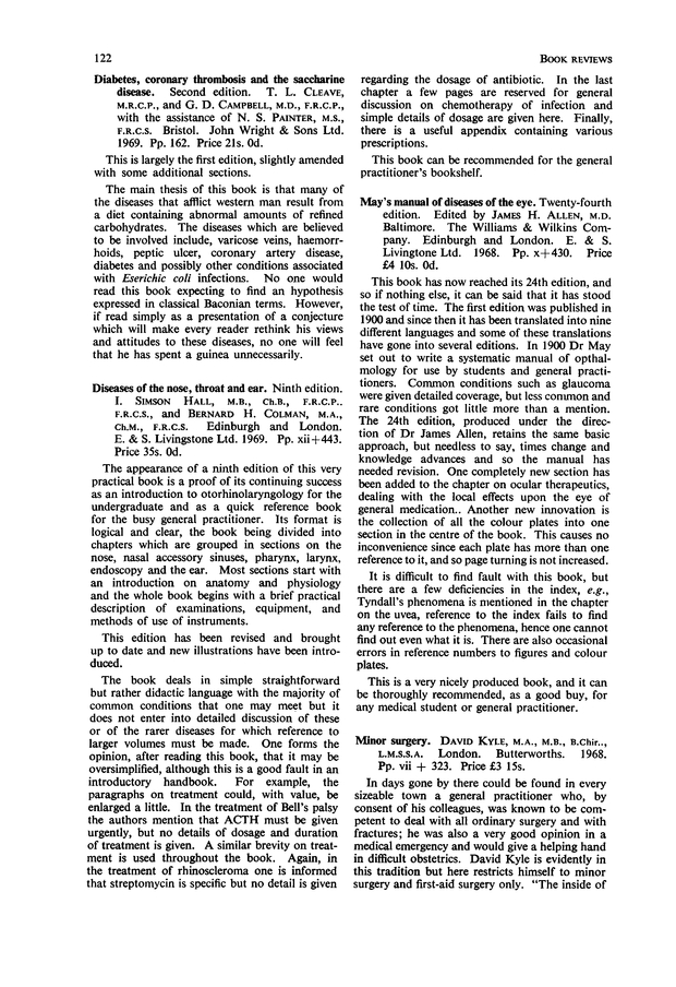 Diabetes, coronary thrombosis and the saccharine disease British