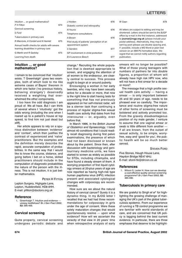 Tuberculosis in primary care. British Journal of General Practice