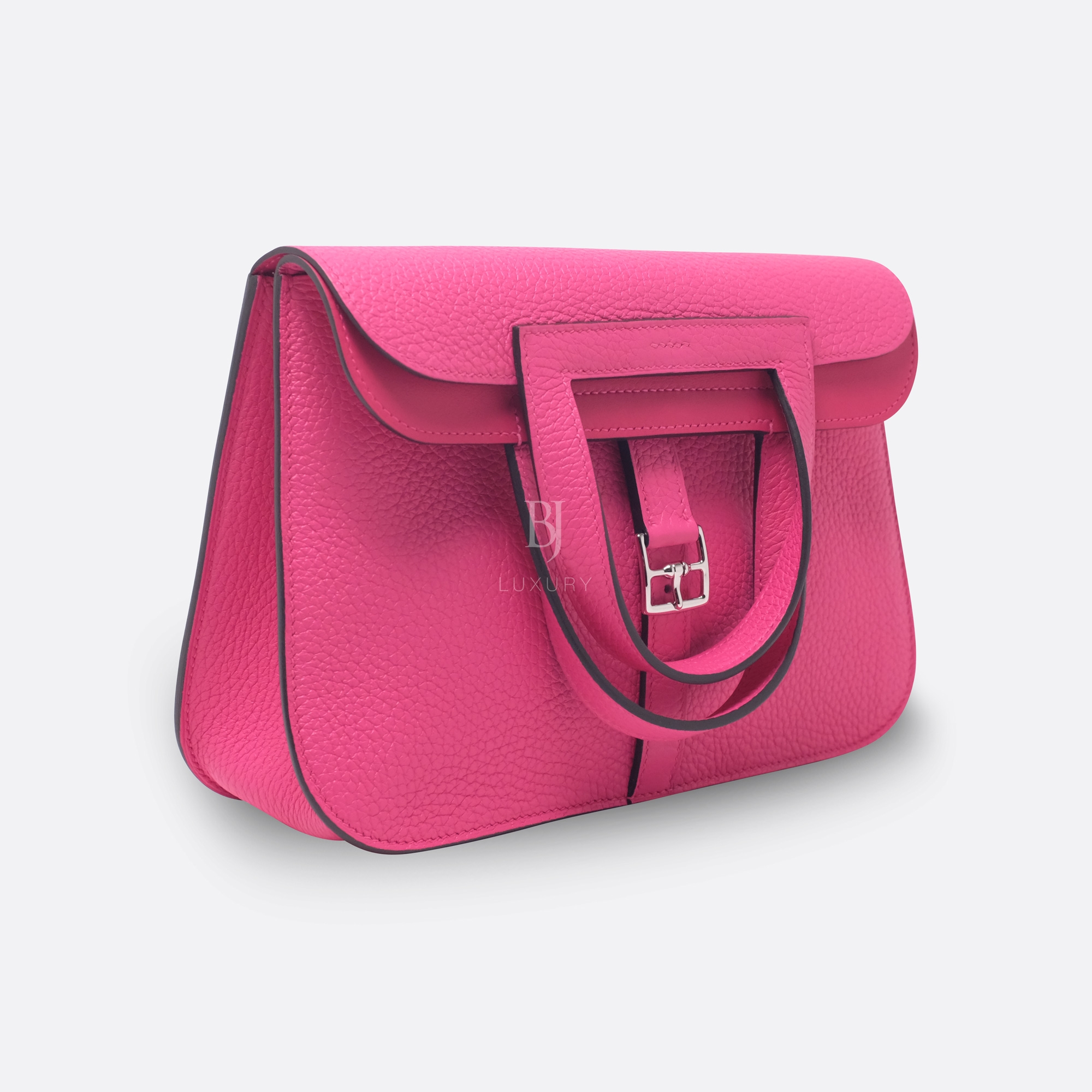 HERMES HALZAN 25 ROSE SHOCKING CLEMENCE BJ Luxury