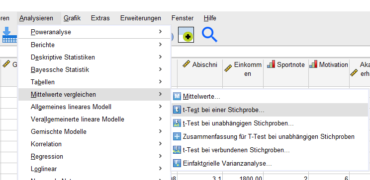 Einstichproben tTest in SPSS rechnen Björn Walther