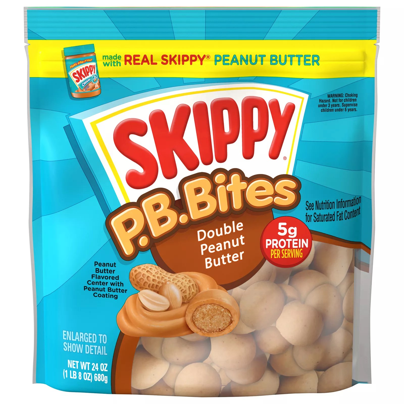 Skippy Double Peanut Butter P.B. Bites, 24 oz. BJ's Wholesale Club