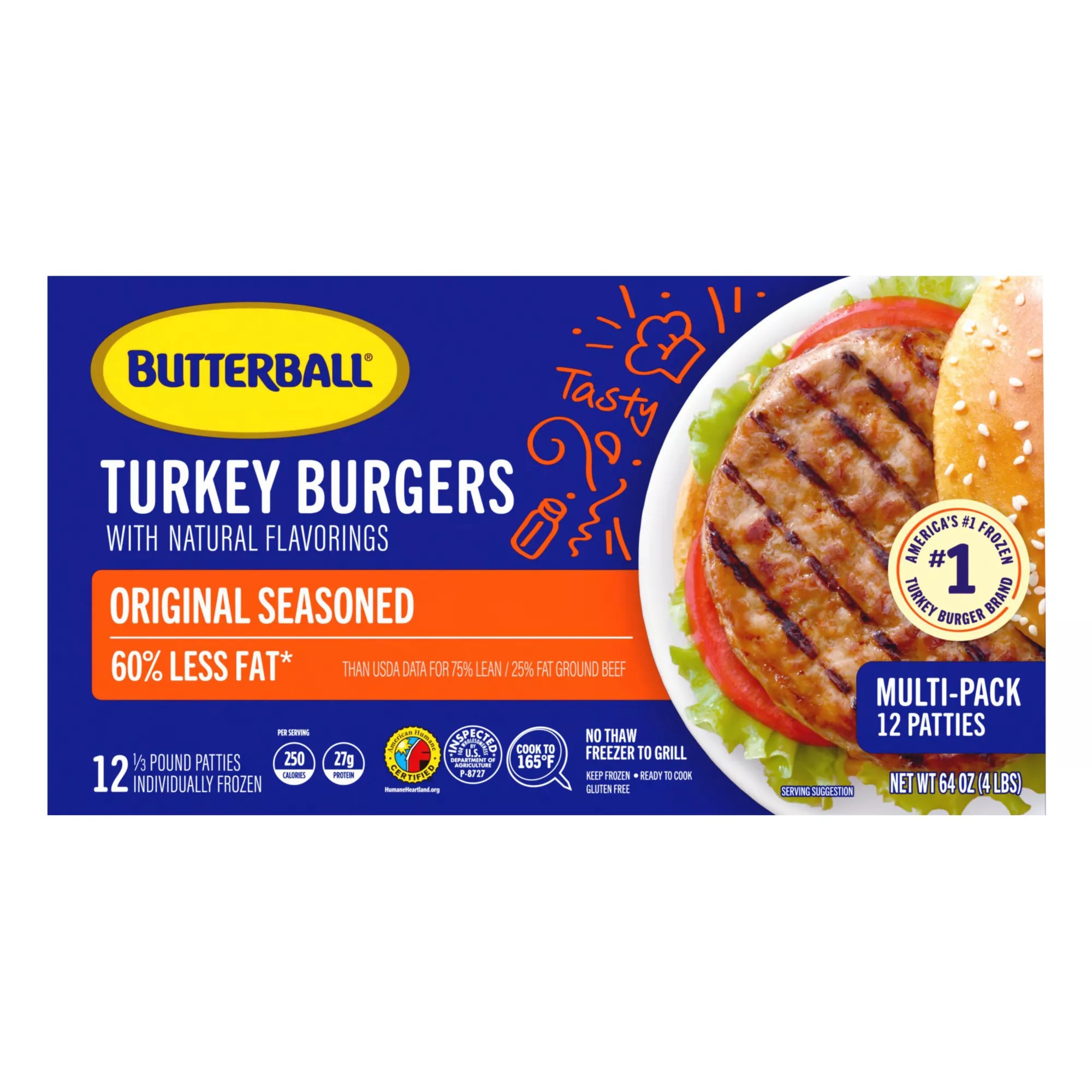 Butterball Frozen Turkey Burgers, 12 ct./5.3 oz. BJ's Wholesale Club