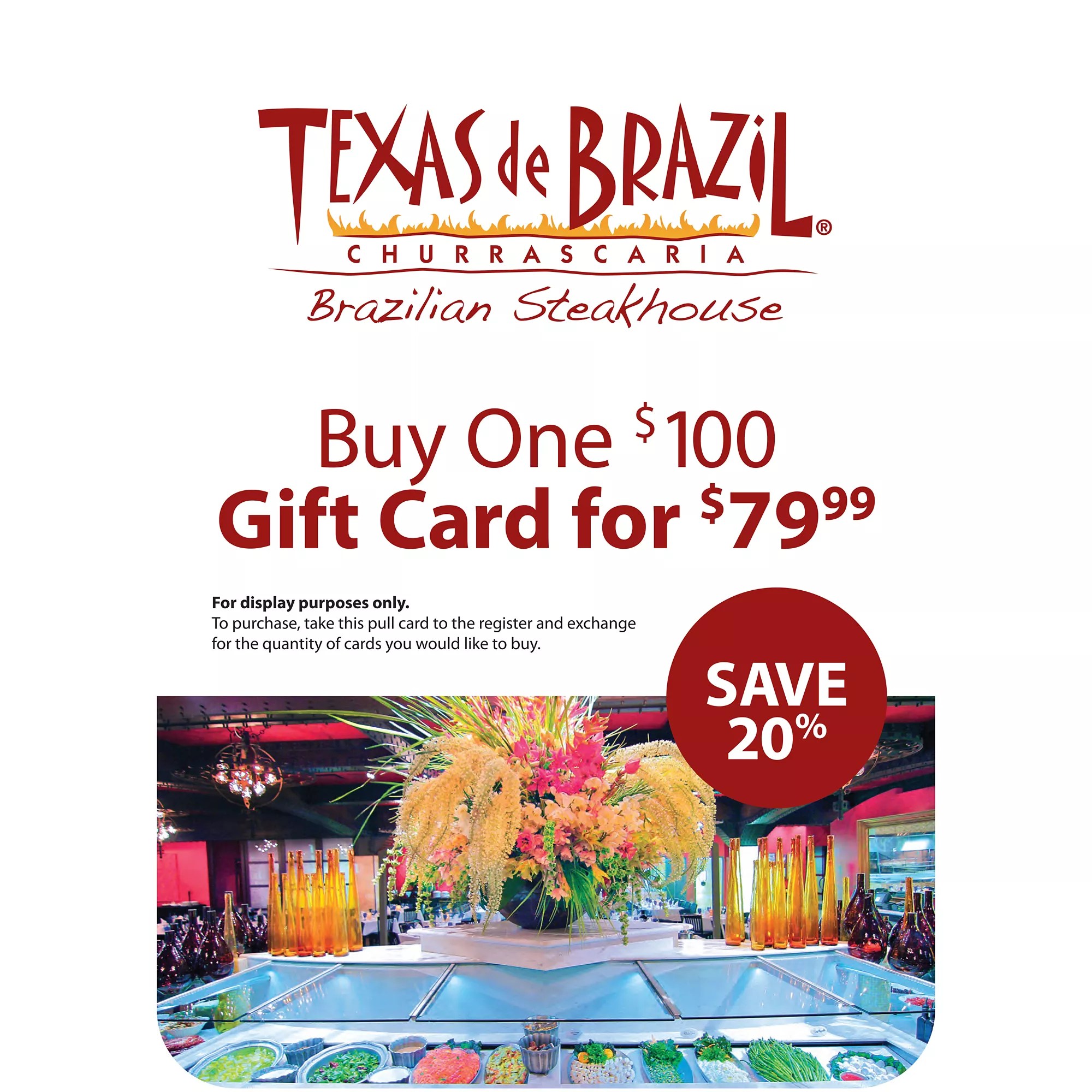 100 Texas de Brazil Gift Card BJs Wholesale Club