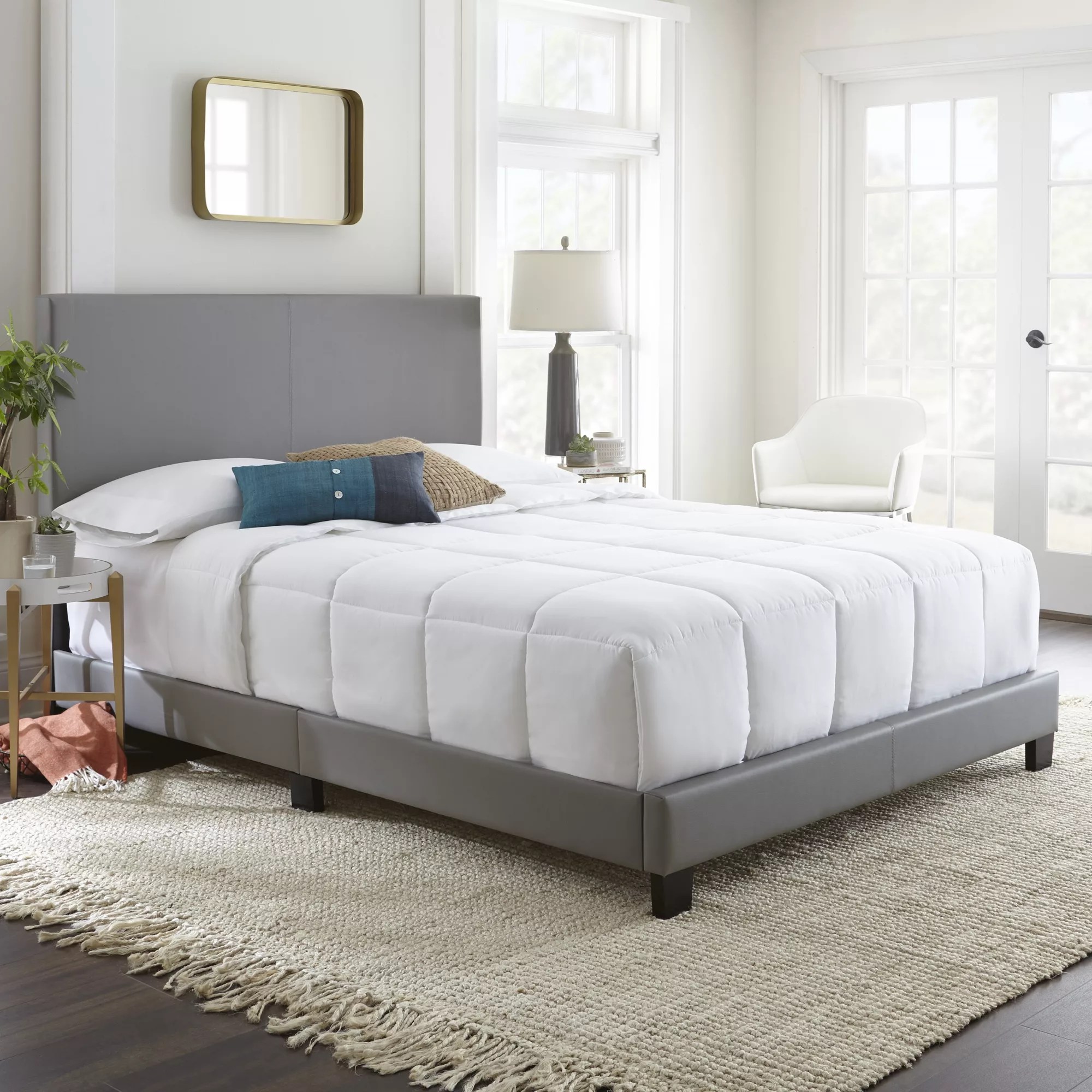 Contour Rest King Leather Platform Bed Frame, Gray BJ's Wholesale Club
