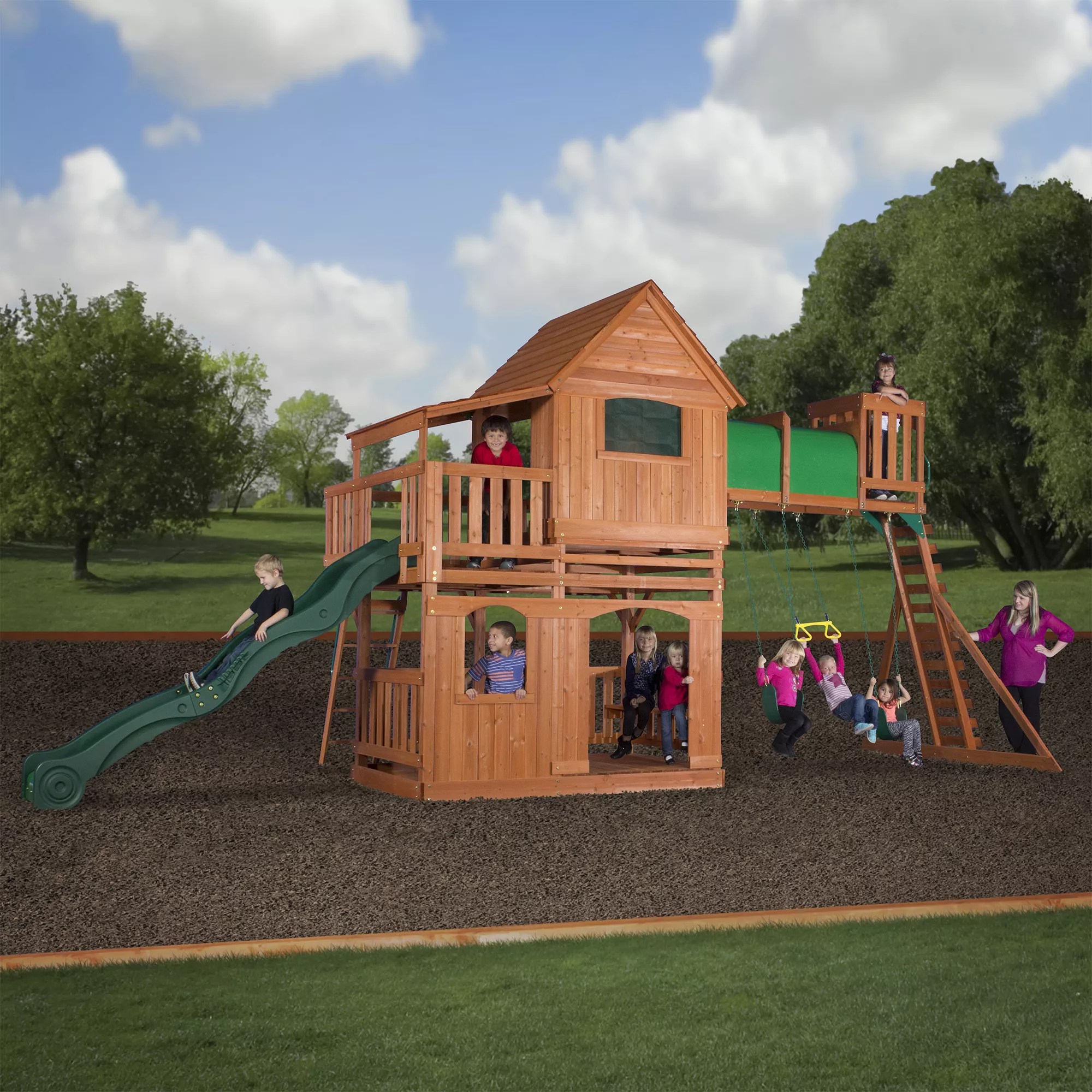 Backyard Discovery Woodridge II All Cedar Swing Set BJ's Wholesale Club