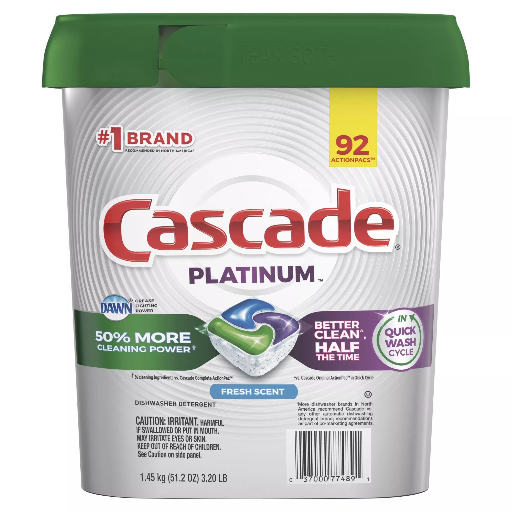 Cascade Platinum Dishwasher ActionPacs Detergent BJ's Wholesale Club