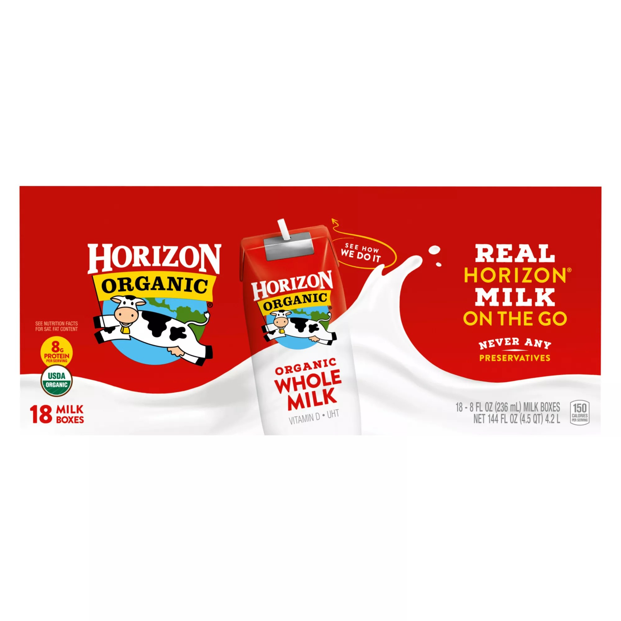 Horizon Organic Whole Milk Box, 18 pk./8 fl. oz. BJ's Wholesale Club