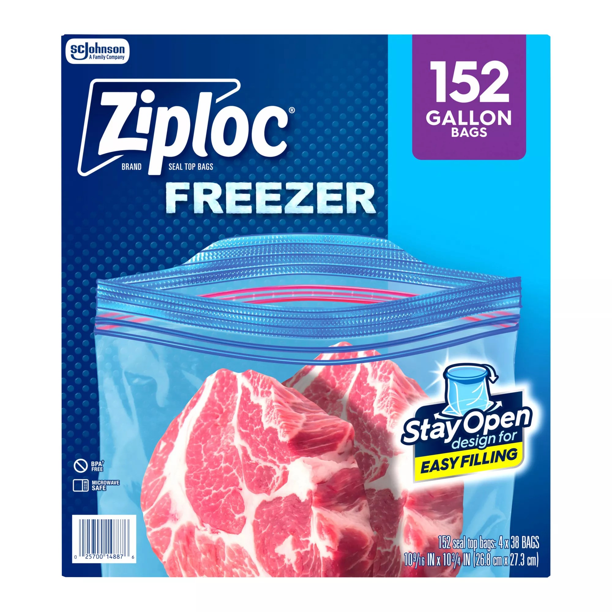 Ziploc Gallon Freezer Bags, 152 ct BJ's Wholesale Club
