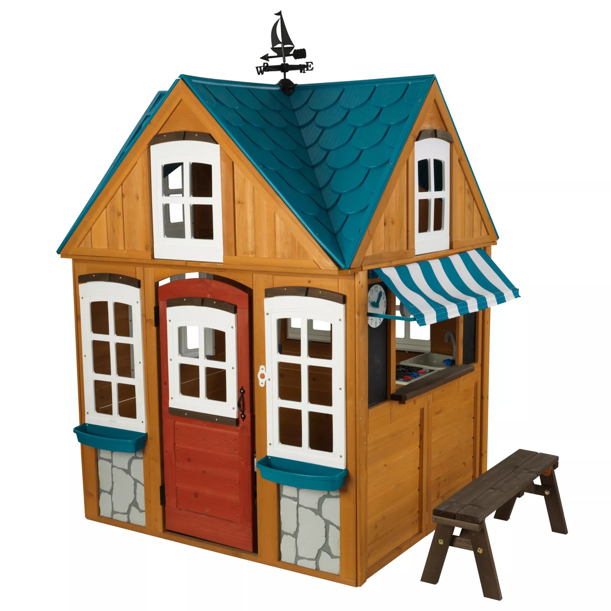 Kidkraft Stonewood Outdoor Playhouse Dimensions