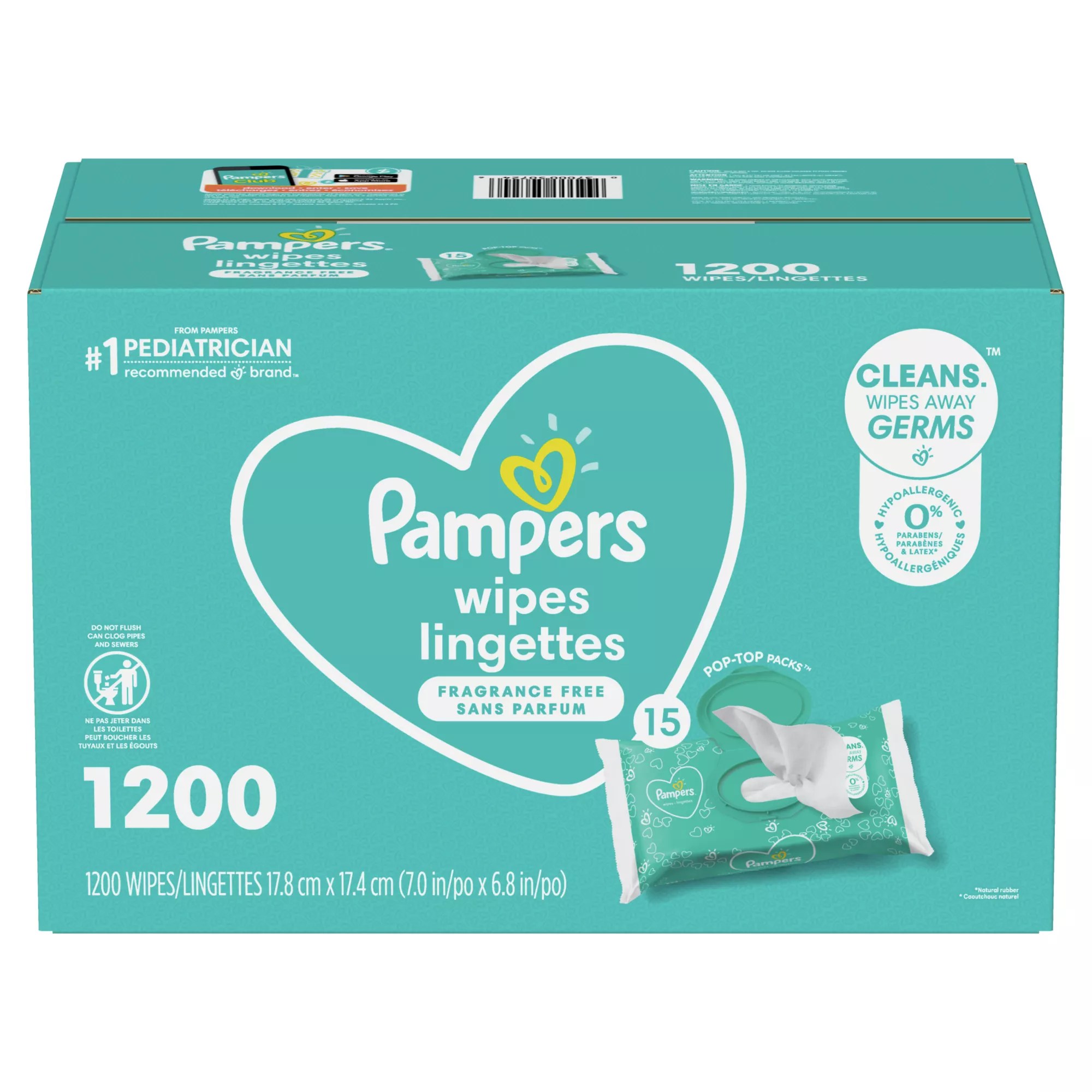 Pampers Unscented Complete Clean Baby Wipes, 1200 ct BJ's Wholesale Club