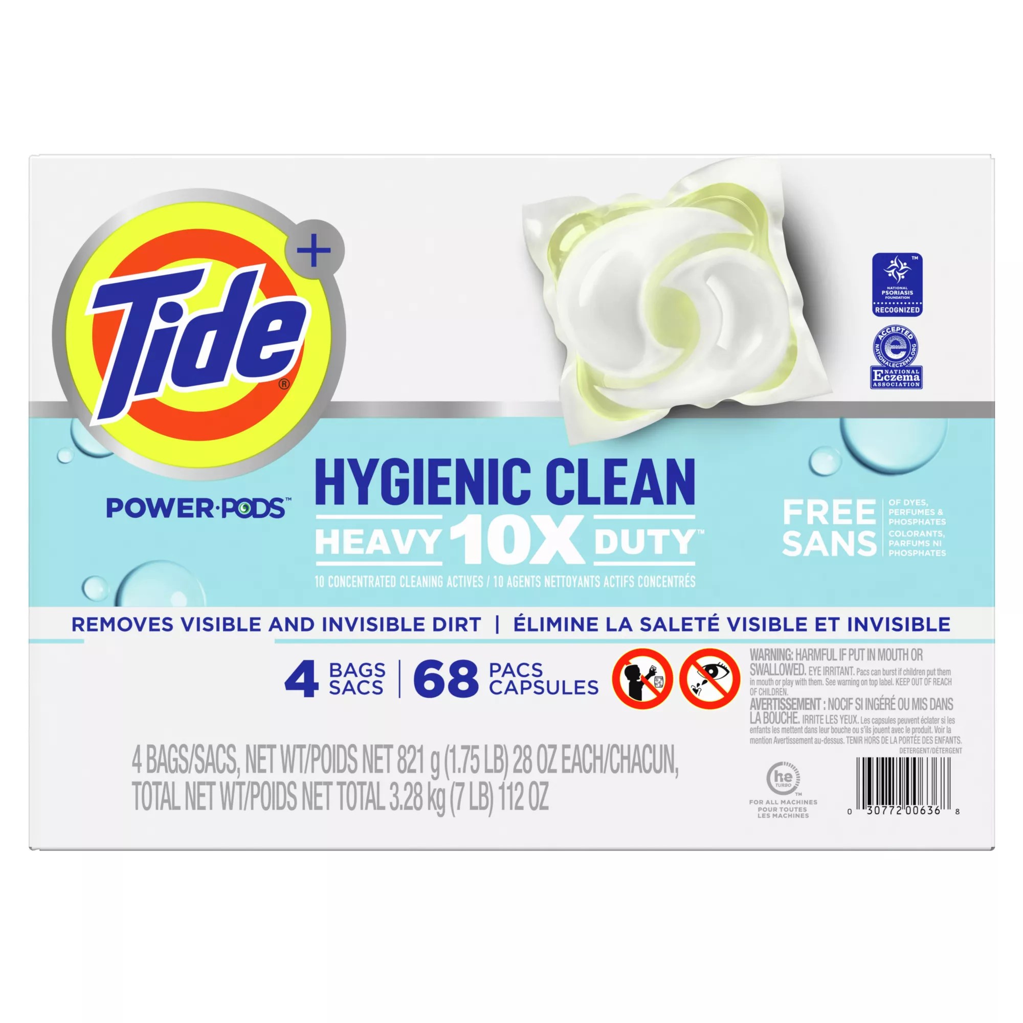 Tide Hygienic Clean Heavy Duty Pods Liquid Laundry Detergent, 68 ct