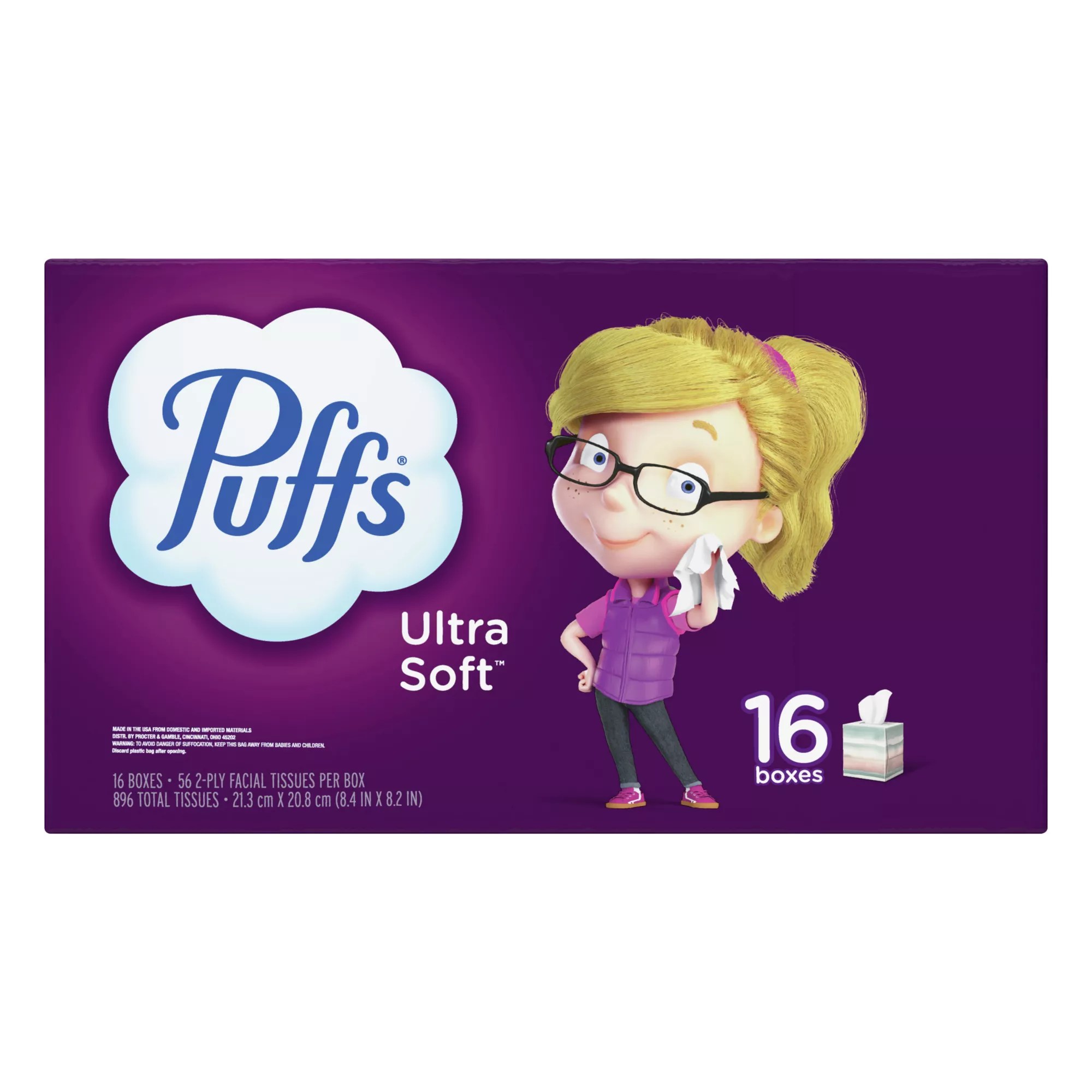 Puffs Ultra Soft and Strong Facial Tissue, 16 ct. BJ's Wholesale Club
