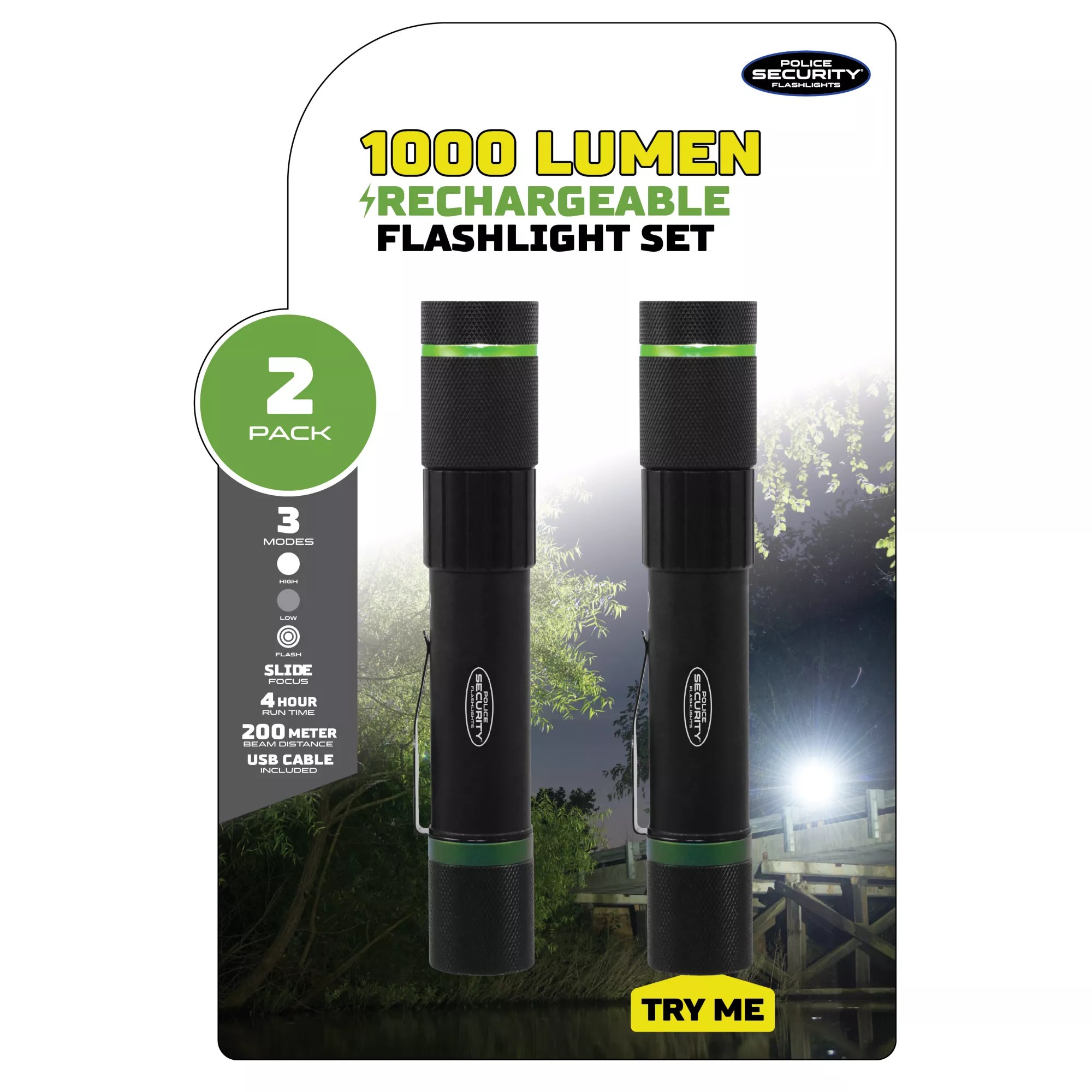 Police Security 1,000Lumen LED Flashlights, 2 pk. BJs Wholesale Club