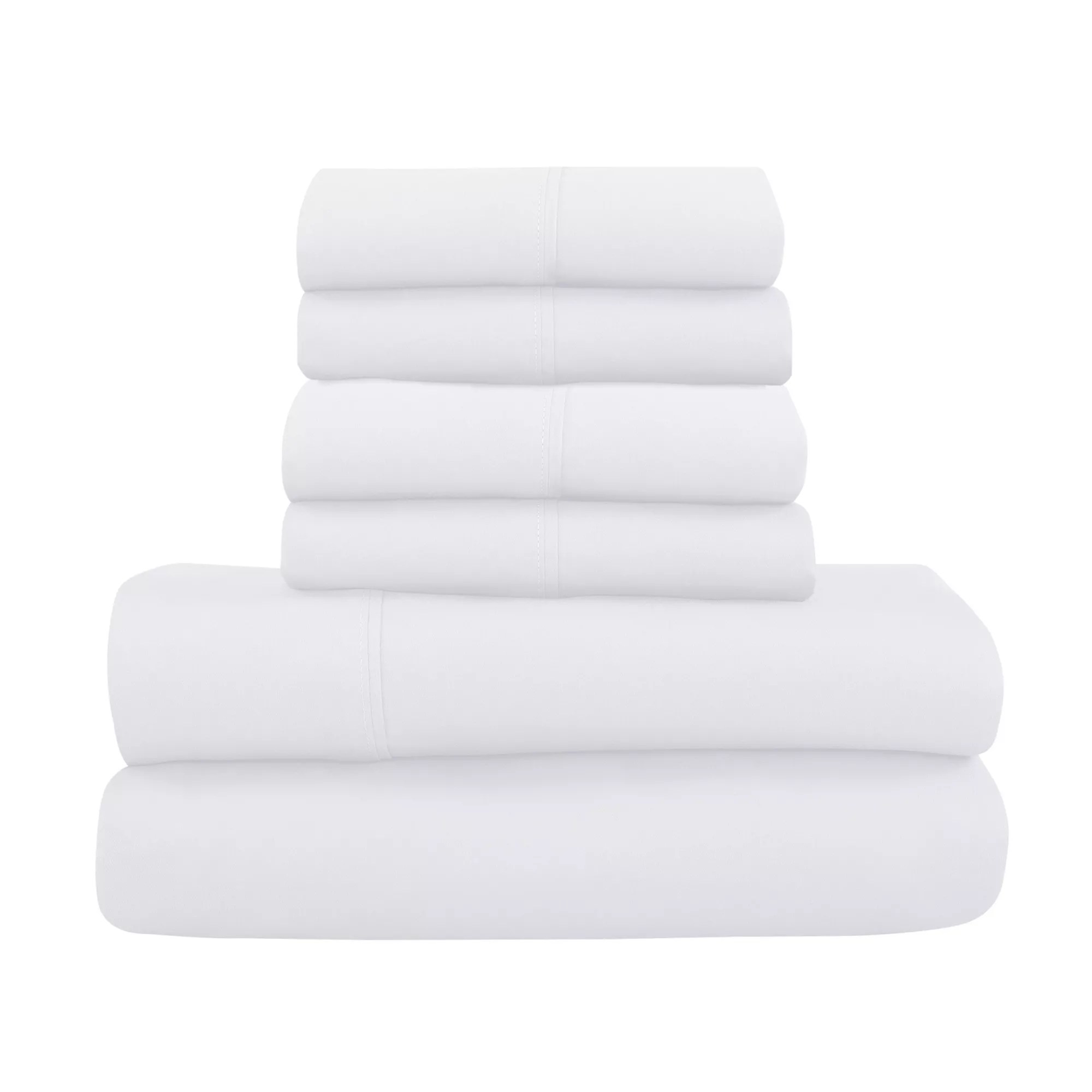 Royale Linens Percale Organic 100 Cotton 6Pc. King Size Sheet Set