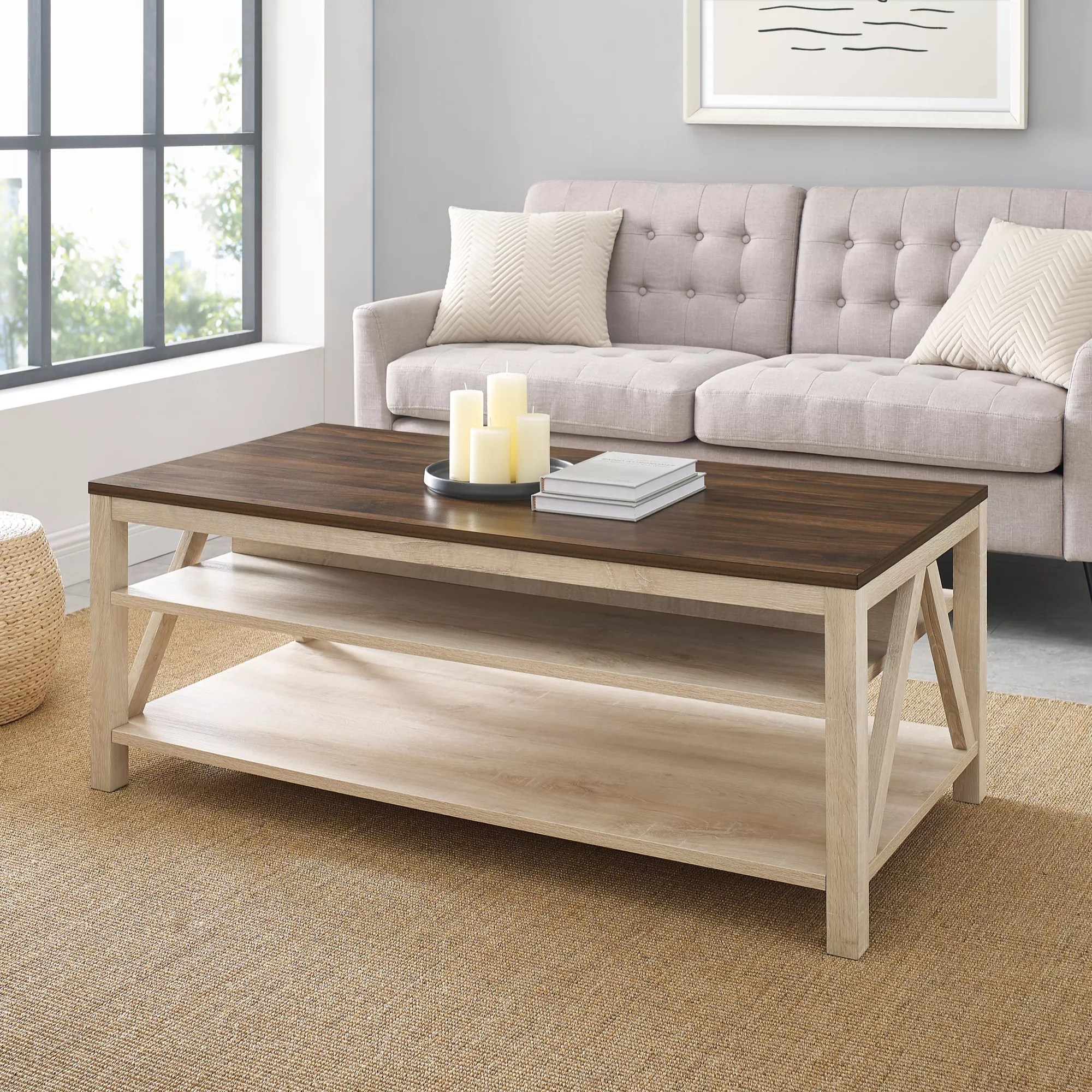 W. Trends 48" Modern Farmhouse Open Storage AFrame Coffee Table BJ's